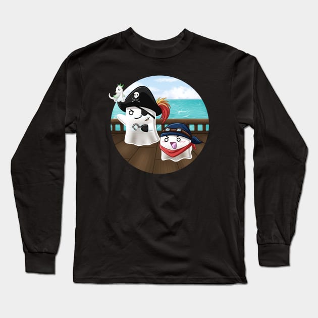 Kawaii Ghosts Pirates Long Sleeve T-Shirt by Chiisa